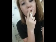 Preview 3 of Sneaking a smoke in the bathrroom