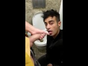 Preview 2 of Someone came, but at the second time he finally swallows PUBLIC TOILET
