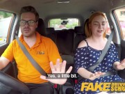 Preview 1 of Fake Driving School Voluptuous redhead fucks in car