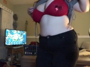 Preview 1 of BBW undressing & playing with big tits