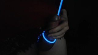 Femboy Edges and Sounds Cock with Glowstick