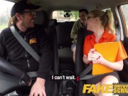 Preview 1 of Fake Driving School Exam failure leads to hot sexy blonde car fuck