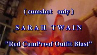 B.B.B.preview: Sarah Twain "Red CumProof Outfit Blast" with slowmo (cumshot