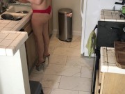 Preview 1 of Xxx cleaning lady fucked in the kitchen - Matthias Christ