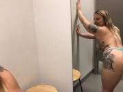 Preview 2 of PUBLIC PAWG RIDES DILDO IN DRESSING ROOM