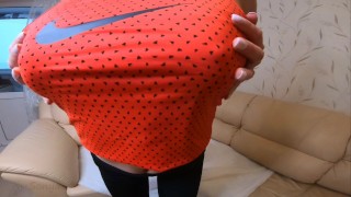 Sporty bitch Sonya does anal exercises in leggins with her boyfriend