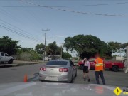 Preview 2 of Roadside - Alexa trades a Blowjob & sex for a ride home