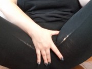 Preview 1 of Ripping my leggings and riding my favorite dildo
