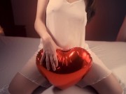 Preview 2 of Balloon Humping and Riding, Happy Valentine's! Heart-shaped Balloon 3