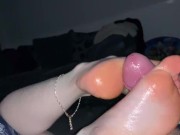 Preview 6 of Silky rose edging soles stroke huge cum