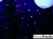 Preview 3 of Romi and Dani lesbian black-light fun