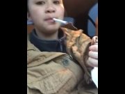 Preview 1 of Girl Smoking in a Car | MissDeeNicotine