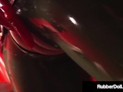 Preview 5 of FemDom Latex Queen RubberDoll Fucks Blonde Slave!