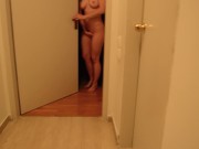 Preview 1 of Wife comes out of her bedroom after having sex to show me her creampie