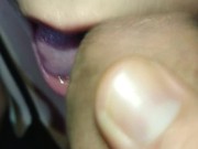 Preview 3 of Close Up Foreskin Play Blowjob Jerking Off On My Lips & Cum On My Tongue