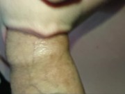 Preview 5 of Close Up Foreskin Play Blowjob Jerking Off On My Lips & Cum On My Tongue