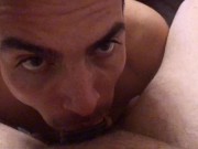 Preview 1 of Slut Pig Humiliated by Daddy - Double the Balls and Dick in Mouth Fucking