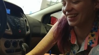 Ex gives me a blowjob in car wash