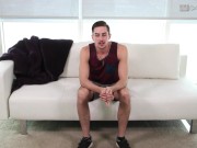 Preview 2 of Straight Hunk Jack Hunters 1st Time Casting Gets Tricked Into Deepthroating