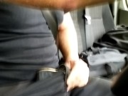 Preview 4 of Horny Van Driver Jerking Massive Cumshot In Public - SlugsOfCumGuy