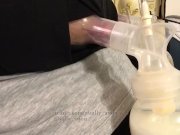 Preview 4 of bbw big tit lactating milf huge nipples pumps milk montage