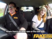 Preview 3 of Fake Driving School Slim hot redhead minx fucks better then she drives