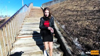 Public Blowjob Outdoors Under the Bridge - POV by MihaNika69