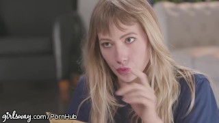 Girlsway Cheerleader Tricks 3 Lesbian School Nerds into Pussy Play