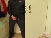 Preview 6 of Dick Flash: Asian girl tease and caught DHL delivery guy jerk 