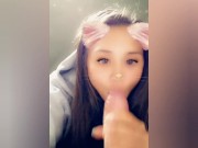 Preview 4 of Sucking boyfriend's big cock until he cums on my cute face