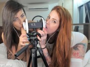 Preview 5 of ASMR 3DIO Blowjob Emanuelly Raquel And Marukarv Brazilian Girls ORAL BBC