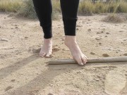 Preview 6 of Super slow motion feet walking on dusty ground -- DIRTY FEET