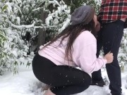 Preview 2 of Horny Canadians in the Snow | Behind the Scenes of our Blow in the Snow Vid