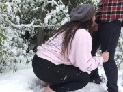 Preview 3 of Horny Canadians in the Snow | Behind the Scenes of our Blow in the Snow Vid
