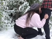 Preview 5 of Horny Canadians in the Snow | Behind the Scenes of our Blow in the Snow Vid
