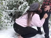 Preview 6 of Horny Canadians in the Snow | Behind the Scenes of our Blow in the Snow Vid