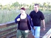 Preview 1 of Fucking my chubby wife outside by the lake