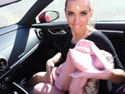 Preview 4 of Outdoor Blowjob In The Car! Young Babe in a Cabriolet. LuxuryGirl.