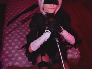 Preview 1 of Cosplay Blowjob Sloppy Suck BBC with 2B