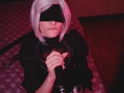 Preview 3 of Cosplay Blowjob Sloppy Suck BBC with 2B