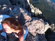 Preview 2 of Risky Public fuck on a cliff. Amateur Mia Bandini