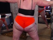 Preview 3 of 264 Redhaired Curvy DawnSkye exercising in orange panties