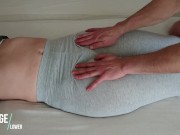 Preview 2 of Toching Pussy in Grey soft Yogapants - Leggings