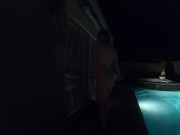 Preview 4 of Sexy Nighttime Lingerie Big Titty Outdoor Pool Tease