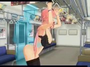 Preview 2 of [CM3D2] Mirai Nikki Hentai - Yuno Gasai Pleasured On Train