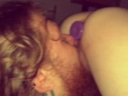 Preview 5 of Eating my wifes pussy and riding me with buttplug