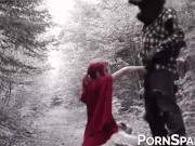 Preview 2 of Little Red Riding Hood fucked on the sweet forest trail