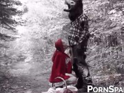 Preview 5 of Little Red Riding Hood fucked on the sweet forest trail