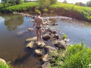 Preview 4 of Real Outdoor Sex on the River Bank after Swimming - POV by MihaNika69
