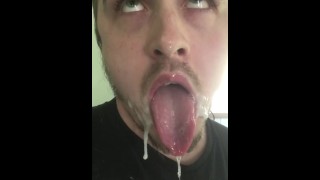 Post Self Facial Ahegao! Showing Off My Sticky Thick Cum, Such a Cumslut :p